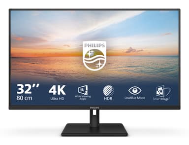 Philips 1000 series 32E1N1800LA/00 computer monitor 80 cm (31.5") 3840 x 2160 pixels 4K Ultra HD LCD Black view 1
