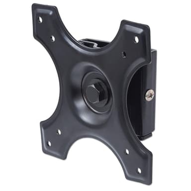 Manhattan Wall Mount for TV & Monitors (Fixed), For screens 10" to 32", VESA compatibility: 75x75mm and 100x100mm - check the dimensions of the four mounting holes on back of screen to ensure it fits, Max 15kg, Black, Bracket view 1