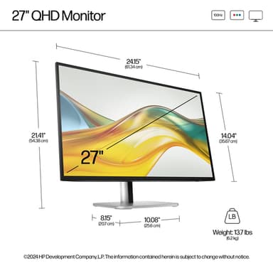 HP Series 5 Pro 27 inch QHD Monitor - 527pq view 9