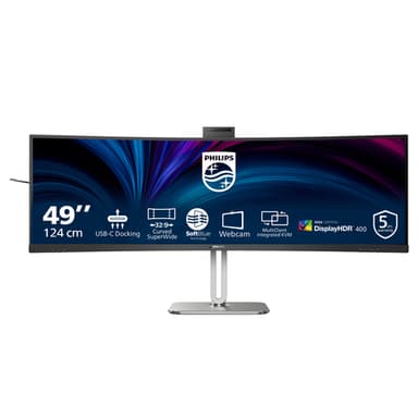 Philips 49B2U6900CH/00 computer monitor 124 cm (48.8") 5120 x 1440 pixels Dual QHD LCD Black view 1