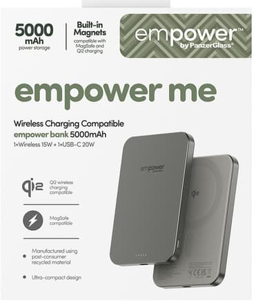 PanzerGlass empower™ by ® empower™ Bank | 5000mAh | Titanium Wireless charging view 3