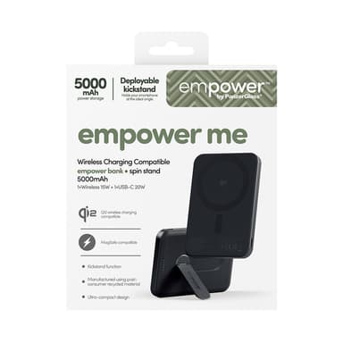 PanzerGlass empower™ by ® empower™ Bank w. Spin Stand | 5000mAh | Space Black view 3