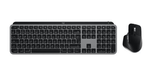 Logitech Master MX Keys S Combo for Mac keyboard Mouse included Home/Office RF Wireless + Bluetooth QWERTY UK English Aluminium, Black