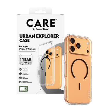 PanzerGlass CARE™ by ® Urban Explorer Case Transparent w. Black MagSafe iPhone 17 Pro Max view 5