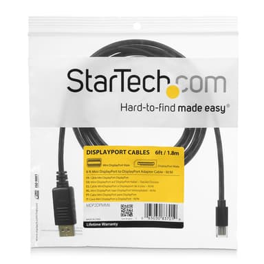 StarTech.com 10ft (3m) Mini DisplayPort to DisplayPort 1.2 Cable - 4K x 2K UHD Mini DisplayPort to DisplayPort Adapter Cable - Mini DP to DP Cable for Monitor - mDP to DP Converter Cord view 3