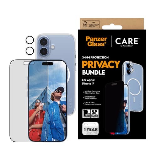 PanzerGlass ® | CARE by ® 3-in-1 Flagship Privacy Bundle iPhone 17 Clear screen protector Apple 1 pc(s)