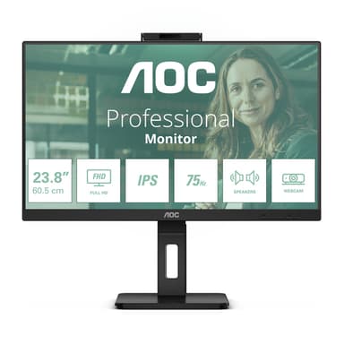 AOC 24P3QW computer monitor 60.5 cm (23.8") 1920 x 1080 pixels Full HD Black view 1