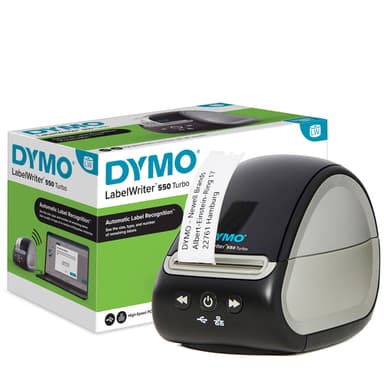 DYMO LabelWriter 550 Turbo Label Printer | Label Maker with High-Speed Direct Thermal Printing | Automatic Label Recognition | Prints Shipping Labels & More with USB/LAN Connectivity | UK 3 Pin Plug view 1