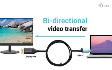 i-tec USB-C DisplayPort Bi-Directional Cable Adapter 8K/30Hz 150cm view 3