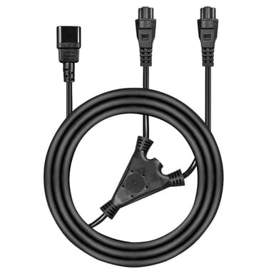 Lindy 2.5m IEC C14 to 2 x IEC C5 Splitter Extension Cable, Black view 2