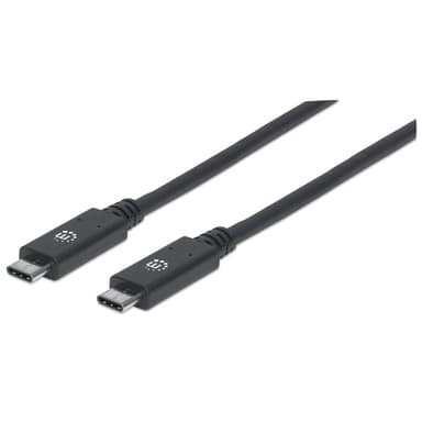 Manhattan USB-C to USB-C Cable, 1m, Male to Male, Black, 10 Gbps (USB 3.2 Gen2 aka USB 3.1), 5A (super fast charging), SuperSpeed+ USB, Lifetime Warranty, Equivalent to USB31C5C1M view 1