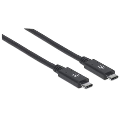 Manhattan USB-C to USB-C Cable, 1m, Male to Male, Black, 10 Gbps (USB 3.2 Gen2 aka USB 3.1), 5A (super fast charging), SuperSpeed+ USB, Lifetime Warranty, Equivalent to USB31C5C1M view 2