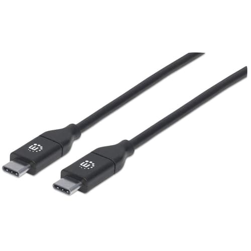 Manhattan USB-C to USB-C Cable, 2m, Male to Male, 480 Mbps (USB 2.0), 5A (super fast charging), Hi-Speed USB, Black, Lifetime Warranty, Equivalent to USB2C5C2M
