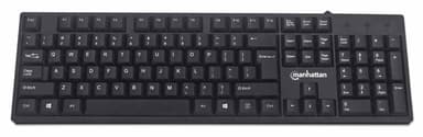 Manhattan Keyboard UK USB Wired, Standard Qwerty layout, Black, Full Size Keys, Cable 1.5m, USB-A connection, Plug and Play, Three Year Warranty, Retail Boxed view 4