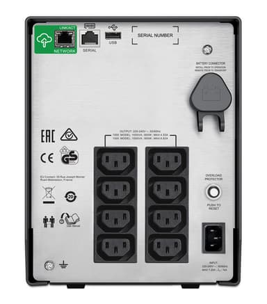 APC Smart-UPS C, Line Interactive, 1000VA, Tower, 230V, 8x IEC C13 outlets, SmartConnect port, USB and Serial communication, AVR, Graphic LCD view 2