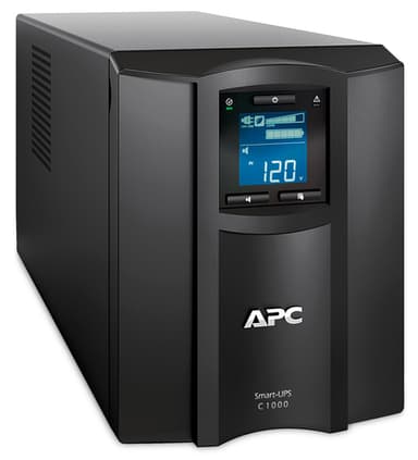 APC Smart-UPS C, Line Interactive, 1000VA, Tower, 230V, 8x IEC C13 outlets, SmartConnect port, USB and Serial communication, AVR, Graphic LCD view 1