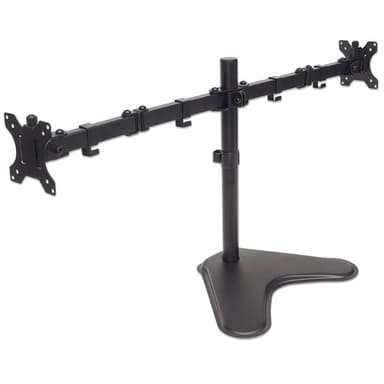 Manhattan Dual Desk Mount for TV & Monitors (Full Motion), Stand Assembly, For screens: 10-27", VESA compatibility: 75x75 and 100x100mm - check the dimensions of the four mounting holes on back of screen to ensure it fits, Max 8kg (each), Black, Bracket view 2