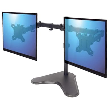 Manhattan Dual Desk Mount for TV & Monitors (Full Motion), Stand Assembly, For screens: 10-27", VESA compatibility: 75x75 and 100x100mm - check the dimensions of the four mounting holes on back of screen to ensure it fits, Max 8kg (each), Black, Bracket view 4