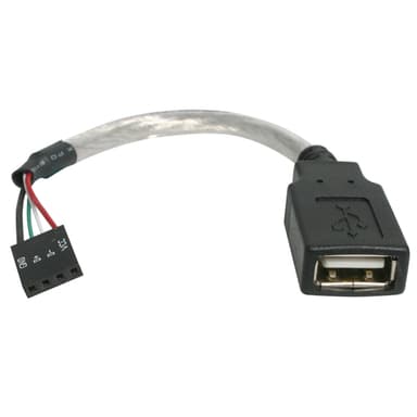 StarTech.com 6in USB 2.0 Cable - USB A Female to USB Motherboard 4 Pin Header F/F view 1
