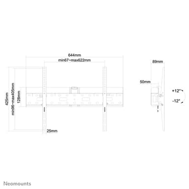 Neomounts LFD-W2640MP TV mount wall 37-75" - tiltable view 9
