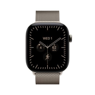 Apple Watch Series 12 GPS + Cellular 42mm Natural Titanium Case with Natural Milanese Loop view 2