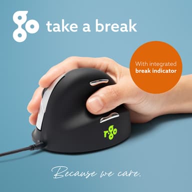 R-Go Tools Ergonomic mouse R-Go HE Break with break software, medium (hand size 165-185 mm), right-handed, Wired, black view 13