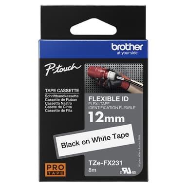 Brother TZE-FX231 label-making tape Black on white TZ view 3