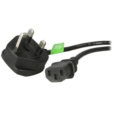 StarTech.com 6ft (1.8m) UK Computer Power Cable, 18AWG, BS 1363 to C13, 10A 250V, Black Replacement AC Power Cord, Kettle Lead / UK Power Cord, PC Power Supply Cable, TV/Monitor Power Cable view 1
