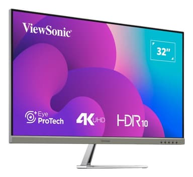 Viewsonic VX3276-4K-MHD-2 computer monitor 81.3 cm (32") 3840 x 2160 pixels 4K Ultra HD LCD Black, Silver view 3