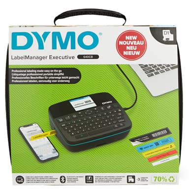 DYMO LabelManager Executive 640 CB Portable Label Printer Kit with Carry Case and 3 Label Cassettes | Compact QWERTY Label Maker | Bluetooth & USB Connectivity | Compatible with D1 Labels view 1