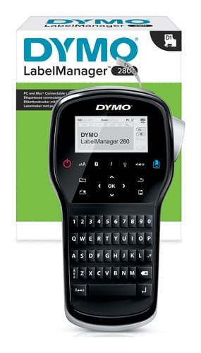 DYMO LabelManager 280 Label Maker | Rechargeable Handheld Label Printer with QWERTY Keyboard | Includes Black & White D1 Label Tape (12mm) | For Home & Office view 1
