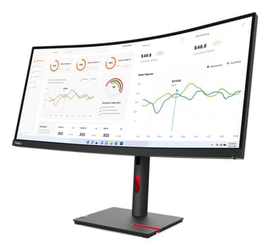 Lenovo ThinkVision T34w-30 86.4 cm (34") 3440 x 1440 pixels Wide Quad HD LED view 3