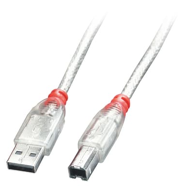 Lindy 0.2m USB 2.0 Cable - Type A to B, Transparent view 1
