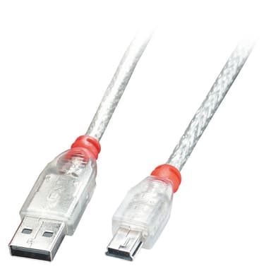 Lindy 0.2m USB 2.0 Cable - Type A To Mini-B, Transparent view 1