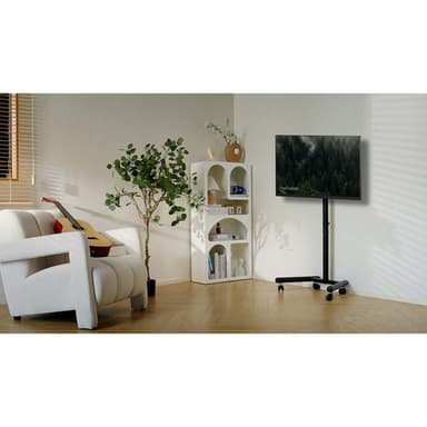 Manhattan Trolley Mount Stand for TV & Monitors, For screens: 13" to 42", VESA compatibility: all between 75X75 to 200x200mm - check the dimensions of the four mounting holes on back of screen to ensure it fits, Max 20kg, Height-adjustable to six levels, Bracket view 8