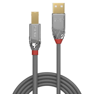 Lindy 7.5m USB 2.0 Type A to B Cable, Cromo Line view 2