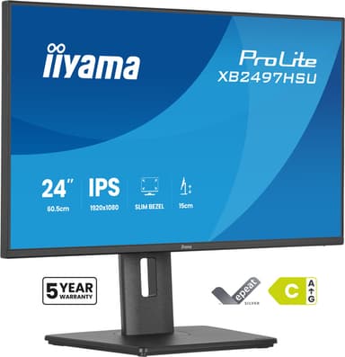 iiyama ProLite XB2497HSU-B1 computer monitor 60.5 cm (23.8") 1920 x 1080 pixels Full HD LED Black view 1