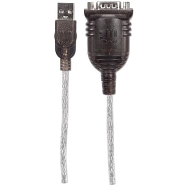Manhattan USB-A to Serial Converter cable, 45cm, Male to Male, Serial/RS232/COM/DB9, Prolific PL-2303RA Chip, Black/Silver cable, Three Year Warranty, Equivalent to ICUSB232V2. view 3