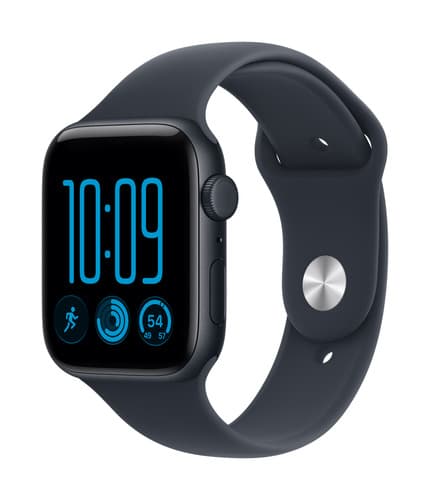 Apple Watch SE (3nd generation) SE 3 GPS + Cellular 44mm Midnight Aluminium Case with Navy Blue Sport Band - M/L