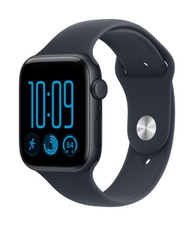 Apple Watch SE (3nd generation) SE 3 GPS + Cellular 44mm Midnight Aluminium Case with Navy Blue Sport Band - M/L view 1