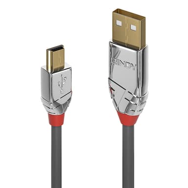 Lindy 0.5m USB 2.0 Type A to Mini-B Cable, Cromo Line view 1