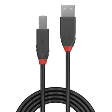 Lindy 3m USB 2.0 Type A to B Cable, Anthra Line view 2