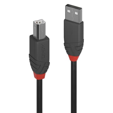 Lindy 3m USB 2.0 Type A to B Cable, Anthra Line view 1