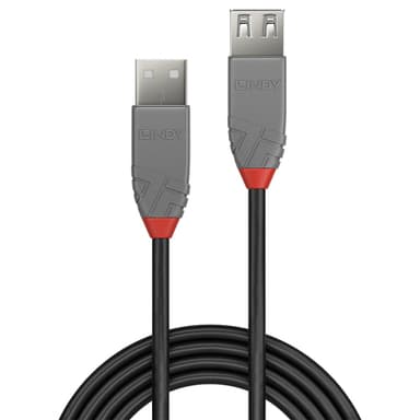 Lindy 0.5m USB 2.0 Type A Extension Cable, Anthra Line view 2