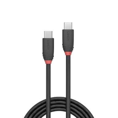 Lindy 0.5m USB 3.2 Type C to C Cable, 20Gbps, Black Line view 2