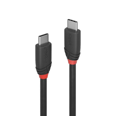 Lindy 0.5m USB 3.2 Type C to C Cable, 20Gbps, Black Line view 1