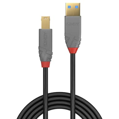 Lindy 1m USB 3.2 Type A to B Cable, 5Gbps, Anthra Line view 2