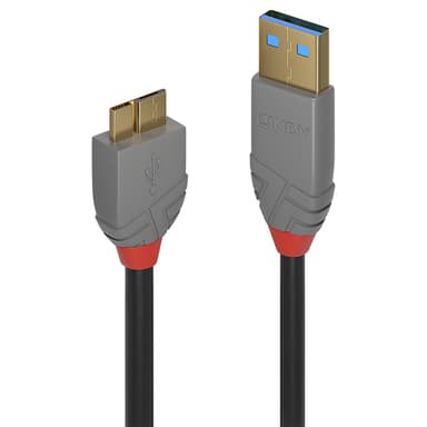 Lindy 2m USB 3.2 Type A to Micro-B Cable, 5Gbps, Anthra Line view 1