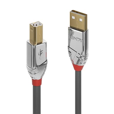 Lindy 1m USB 2.0 Type A to B Cable, Cromo Line view 1
