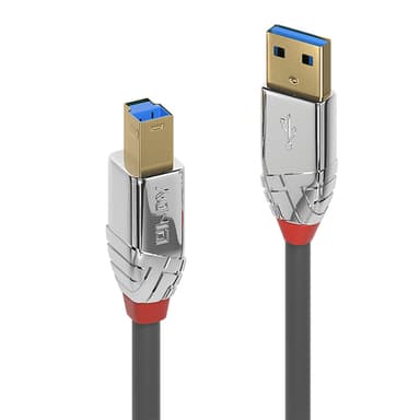 Lindy 2m USB 3.2 Type A to B Cable, 5Gbps, Cromo Line view 1